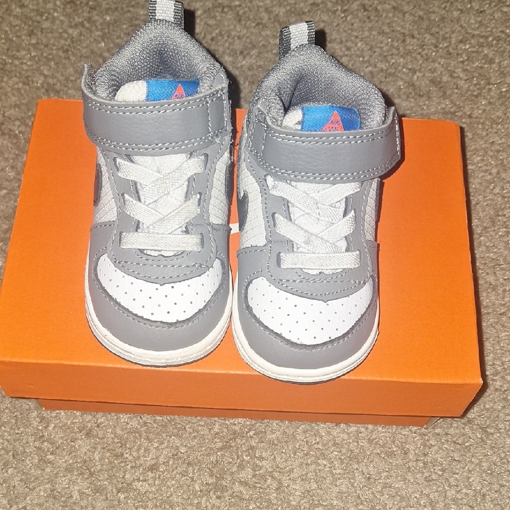 Kids Gray and White Sneakers